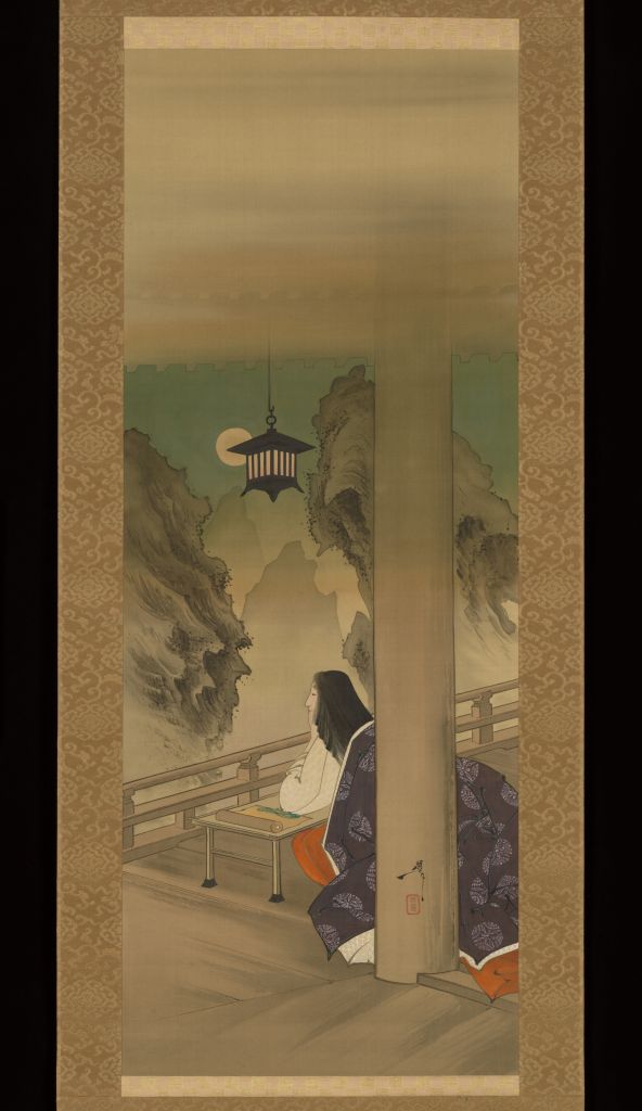 Murasaki Shikibu am Ishiyama-dera; Tsukioka Yoshitoshi, spätes 19. Jh.